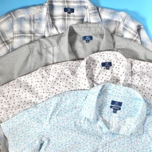 4 Lot George Mens 2XL (50-52) Casual Short Sleeve Button-Down Shirt XLNT
